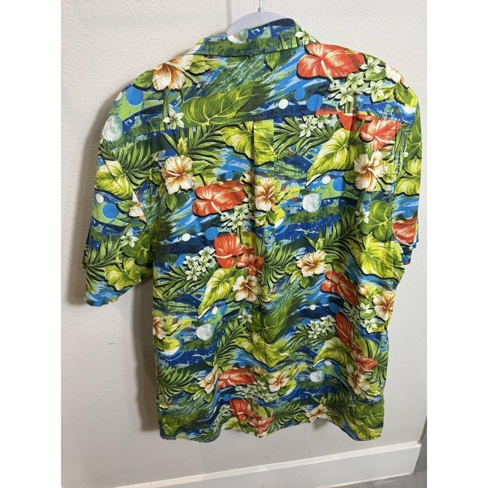 Vans Men's Hawaiian Shirt Short Sleeve Floral Print Green Size XL - Picture 3 of 4